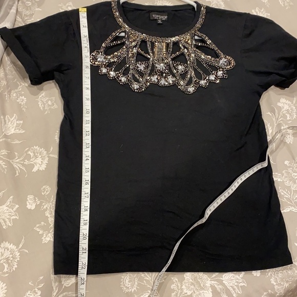 Topshop Embellished Cut Outs Tee - Picture 12 of 13